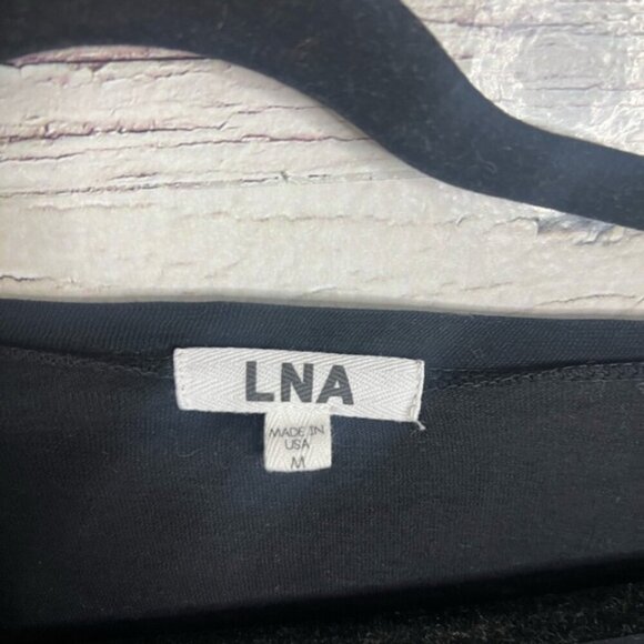 LNA Cotton Ripped Neck Tee Shirt black size medium made in the USA - Picture 4 of 6